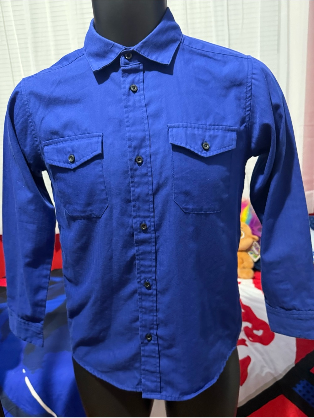 Izod Royal Blue Long-Sleeve Button-Down Shirt